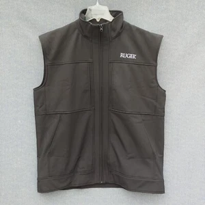 Mens Full Zip Vest RUGER Embroidered on Chest SZ 2XL 100% Polyester Black - Picture 1 of 8