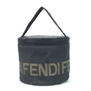 FENDI bag Handbag Pouch Black Nylon Fendi logo Authentic