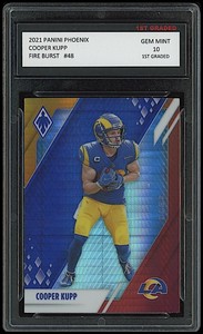 2021 Cooper Kupp Panini Phoenix Fire Burst 1st Graded 10 Los Angeles Rams Card