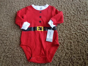 CARTER'S Niño Nuevo con etiquetas Talla 6M Rojo LS Santa Traje Algodón Body - Imagen 1 de 5