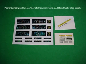 Pocher 1/8 Lamborghini Huracan Alternate Instrument display & Water Slide Decal - Picture 1 of 12
