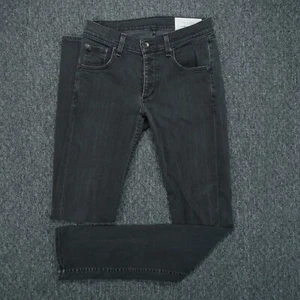rag & bone Jeans Men 29x34 Black Rock Fit 2 Slim Button Fly Stretch - Picture 1 of 10