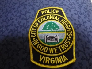 CITY OF COLONIAL HEIGHTS IN GOD WE TRUST Virginia Police Shoulder Patch - Picture 1 of 4