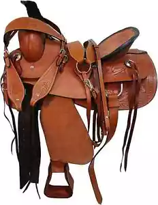 Premium Leder Western Roping Ranch Pferdesattel mit Tack Set Größe 15". - Picture 1 of 6