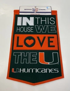 Miami Hurricanes NCAA Winning Streak Embroidered Home Banner!!! - Picture 1 of 6