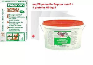 KIT 20 PANNELLI ISOLANTI DEPRON 125X80CM H6mm + COLLA ADESIVO 8KG GLUTOLIN HS - Foto 1 di 6