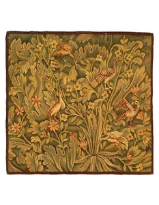 Fine Hand Woven Antique Tapestery 2'9"X 2'9" - Picture 1 of 3