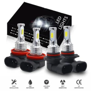 9005 H11 LED Headlight KIT Combo Bulbs 10000K High&Low Beam Super Bright White - Picture 1 of 13