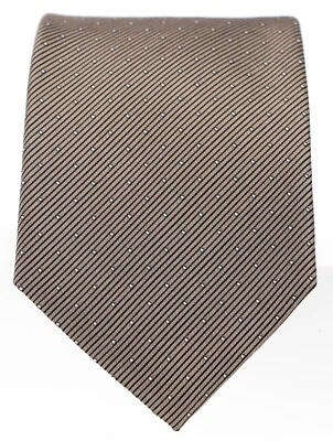 Kenneth Cole Reaction 男式领带 100% 真丝中号棕色微点 59 x 3.25 — 第 1/3 张图片