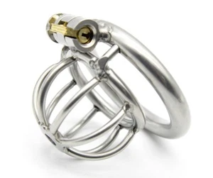 Neu männlich Herren Cuckold Lockdown Penis Keuschheit Käfig Rückhaltegerät Verbesserungsgerät 4 - Bild 1 von 3