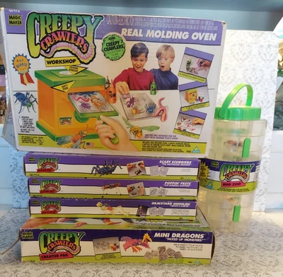 Vintage 9888 Creepy Crawlers Workshop Bug Maker Oven W/ Molds 1993 Huge Lot READ - Image 1 of 4