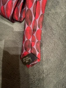 CHRISTOPHER ALEXANDER Purple Silk Tie With Red And White Polkadots L60” W3.75” - Picture 1 of 4