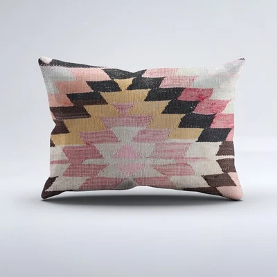 Kilim Cushion Cover 60x40 cm Vintage Turkish Wool Kelim Pillowcase 64821 - Image 1 of 4