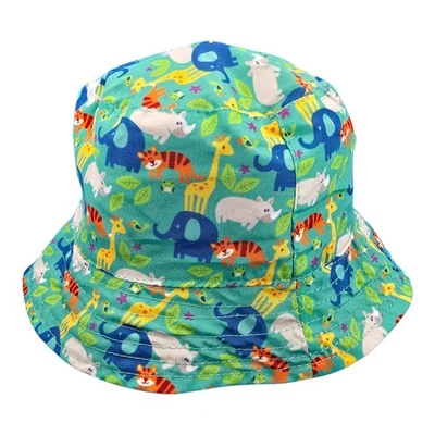 Sombrero de cubo con estampado de animales de safari para niños Fort Wayne Zoo protección solar 6 1/2  Foto 1 de 4