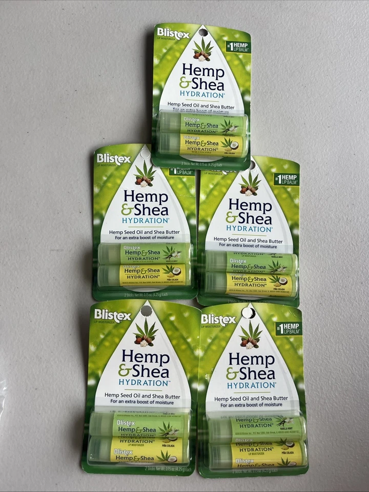 Lot of 5 Blistex Hemp & Shea Hydration Hemp Oil & Shea Butter 2 Pack - Image 1 of 2