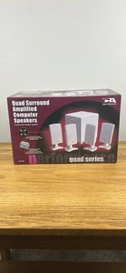CYBER ACOUSTICS CA-4100 5 PIECE QUAD SURROUND AMPLIFIED COMPUTER SPEAKER SYS NIB - Picture 1 of 7