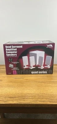 CYBER ACOUSTICS CA-4100 5 PIECE QUAD SURROUND AMPLIFIED COMPUTER SPEAKER SYS NIB - Image 1 of 4