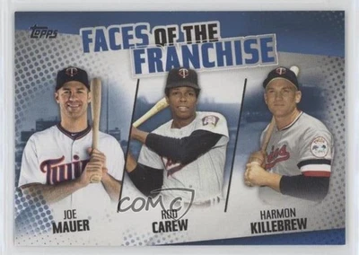 2019 Topps Faces of the Franchise Blue Harmon Killebrew Rod Carew Joe Mauer HOF - Image 1 of 2