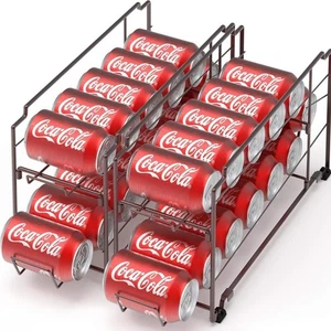 Paquete de 2 - Estante organizador dispensador de latas de refrescos apilables simples para artículos para el hogar - - Imagen 1 de 10