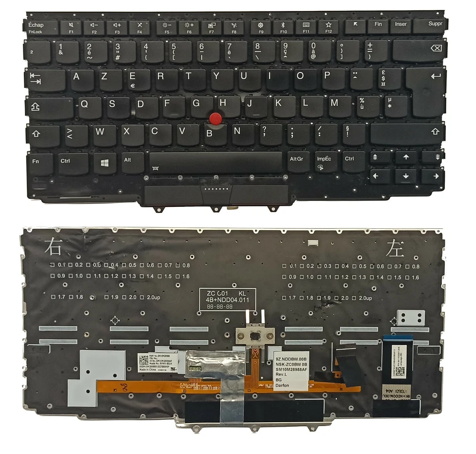 FR Clavier rétroéclairé pour Lenovo ThinkPad X1 Yoga 2nd Gen 20JD/20JE/20JF/20JG - Photo 1/1