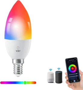 Lampadine Smart Inteligente Wifi E14,Lampadina Alexa E14,C37,4.5W, RGB CCT2700K- - Foto 1 di 12