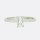 Platinum Diamond Ring - 0.82 Carat Baguette Cut Diamond Solitaire Ring Size J