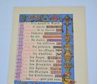 19th Century Illuminated Book of Hours Leaf, Text in French Gothic Type