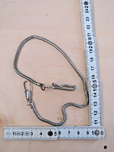 old vtg nice patina 36 cm long metal vest pocket watch chain collectible - Picture 1 of 9