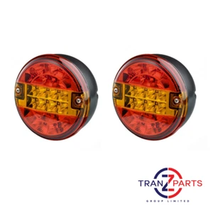 2x GENUINE TRUCKLITE RUBBOLITE 810/51/00 LED HAMBURGER STYLE REAR LAMP 12/24V - Picture 1 of 4
