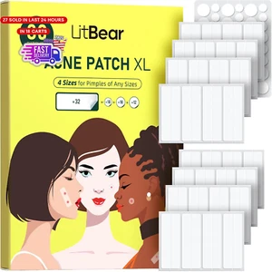 Large Pimple Patches for Face (4 Sizes 80 Patches), Big Acne Patches, XL Hydroco - Picture 1 of 12