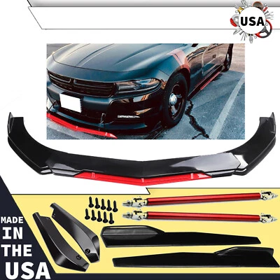 For Dodge Charger Front Bumper Lip Splitter Spoiler Body Kit Side Skirt Foto 1 de 4