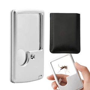 Portable Pocket Credit Card Size 3x 6x Magnifier Magnifying with LED light Glass - Picture 1 of 11