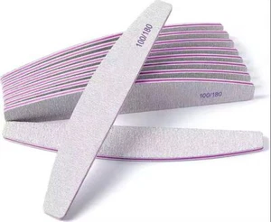 Lima de uñas 100/180/240 Grit Emery Board calidad profesional media luna - Imagen 1 de 22