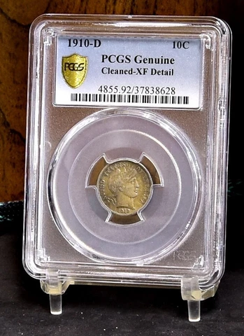 1910-D Barber Dime - PCGS XF Details, Cleaned (49146-L) Cover