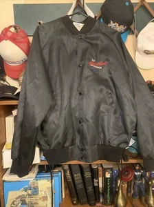 Vintage West Ark The Heartbeat of America Chevrolet Satin Bomber Jacket Black XL - Picture 1 of 8
