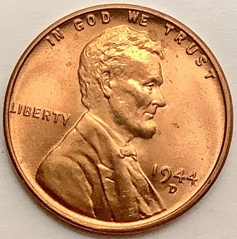1944 D  Uncirculated BU Red RD - Lincoln Wheat Cent. ~A820 Cover