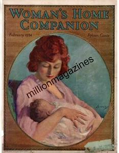 1924 Womans Home Companion Cover only - February - Mother and her new-born baby - Picture 1 of 1