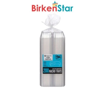 Member's Mark Clear 2-Compartment Nacho Trays (6.5" x 5", 200 ct.) Great Price - Image 1 of 4