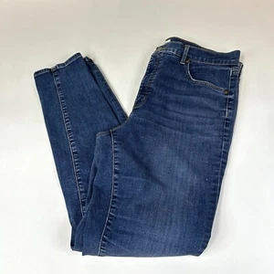 Loft Women’s Jeans Size 33/16 Skinny Jean High Rise Dark Wash Blue Denim #0605 - Picture 1 of 13