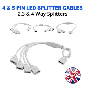 1 TO 2/3/4 WAY RGB/W FEMALE SPLITTER CONNECTOR CABLE CONTROLLER LED STRIP LIGHTS - Picture 1 of 18