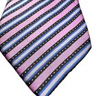 Stefano Ricci Luxury Collection Silk Satin Tie Purple Striped Geometric Msrp 195