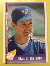 1991 Pacific Nolan Ryan Baseball Card #173 Man Of The Year Texas Rangers
