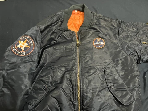 Custom Houston Astros Rothco MA-1 Flight Jacket, Navy Blue, Adult Medium (NEW) Cover
