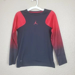 Nike Air Jordan Activewear Warmer Dri-Fit Black and Red Long Sleeve Youth Sz S - Picture 1 of 8