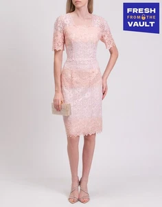 PVP €704 BLUMARINE Vestido Lápiz Encaje IT46 US10 UK14 XL Floral Mezcla Seda Forrado - Imagen 1 de 7