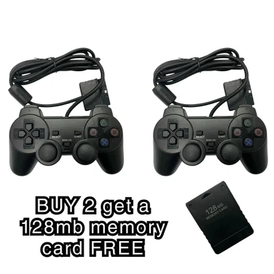 UNBRANDED THIRD PARTY BRAND NEW - Controller For Sony PS2 - BUY 2 GET 128MB MEMORY CARD FREE!