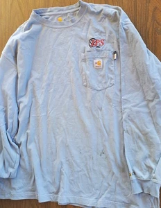 Carhartt FR CAT 2 BlueLong Sleeve IPS Pullover T Oilfield Work Shirt Size 2XL - Bild 1 von 7