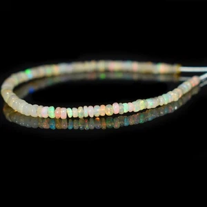Genuine Welo Ethiopian Opal Rondelle Smooth Gemstone Beads6.5"For Jewelry Making - Picture 1 of 7