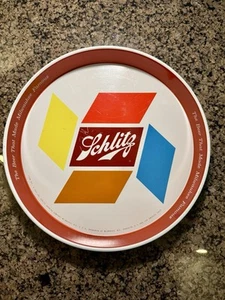 Vintage Metal 1955 Schlitz Beer Tray Round The Beer That Made Milwaukee Famous - Picture 1 of 21