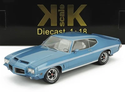 MODELLINO AUTO STATICO KK PONTIAC GTO LEMANS RAM AIR COUPE 1972 BLU SCALA 1/18 - Immagine 1 di 4